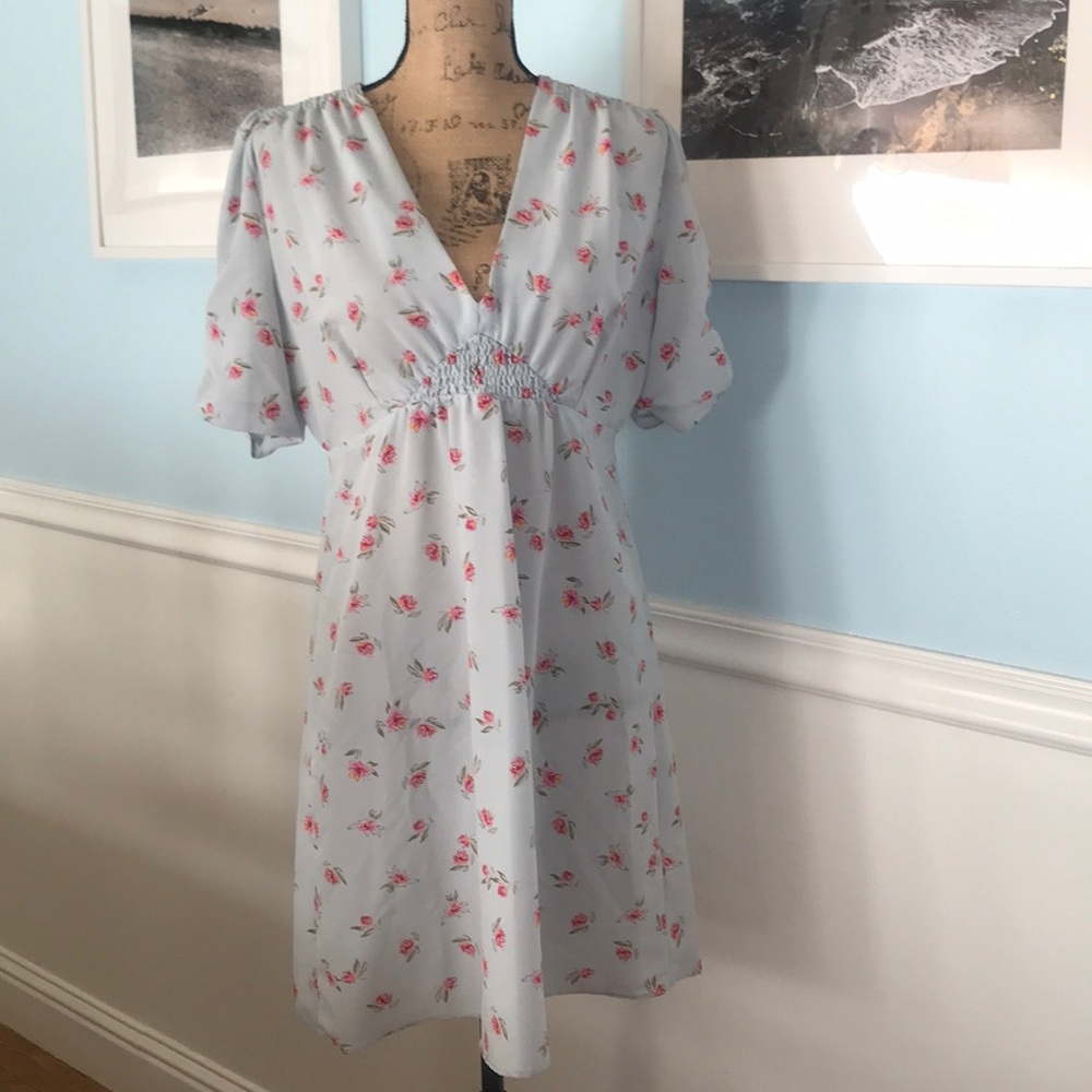 Top shop beautiful dress light blue with pink
